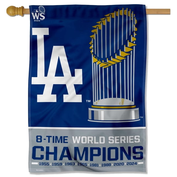 Bandera House Banner WinCraft Los Angeles Dodgers 2024 8x Campeones del Mundo