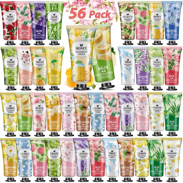 Set de regalo de crema de manos VESPRO, paquete de 56 unidades para mujer con 14 aromas