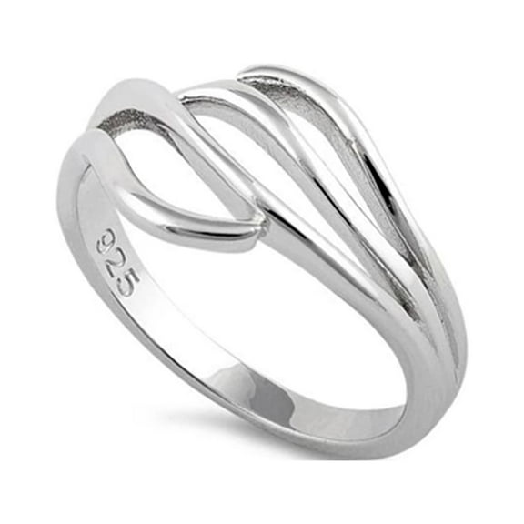 925 Sterling Silver Oxidized Platinum Plated Curves Women Valentines Day Gifts Ring