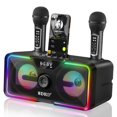 thumbnail image 1 of SDRD Karaoke Machine for Adults & Kids &acirc; 2 Wireless Mics, Powerful Loud Sound, Bluetooth, Rechargeable, Foldable Handle, LED, 1 of 9