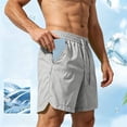 thumbnail image 6 of Men's Quick Dry Cooling Athletic Shorts, Elastic Waist Drawstring Breathable Workout Shorts with Pockets for Running, Gym & Casual Wear Size S-5XL Gray, 6 of 9