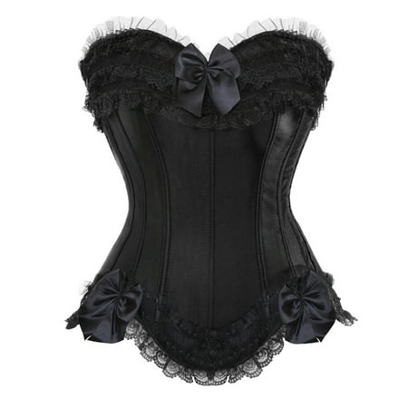 Corset Tops for Women  Bustier Shapewear Lingerie  Lace Waist Push Up Bodysuit Black 6XL