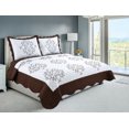 thumbnail image 1 of Marina Decoration Embroidered Stitching Coverlet Bedspread Ultra Soft Solid Bedding Summer Quilt Set with Quilted Sham, Brown Mandala Blazon Pattern, 1 of 5