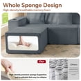 thumbnail image 4 of 95 Cloud Couch, Gray Modern Sectional Couch for Living Room, L-Shaped Corduroy Boneless Sofa with Deep Seat, 1 Ottoman, Left-Facing Chaise, 4 of 8