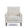 thumbnail image 4 of Modern Accent Chair, Single Sofa Chair with Wooden Legs and Backrest Comfy Armchair for Living Room, Bedroom, Reception Room, White, 4 of 9