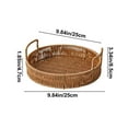 thumbnail image 3 of Rattan Storage Basket, Hand Woven Fruit Basket with Handles, Wicker Serving Basket, Bread Basket, Decorative Baskets for Organizing,Outdoor Serving Tray for Kitchen Storage Food, Vegetables, 3 of 7