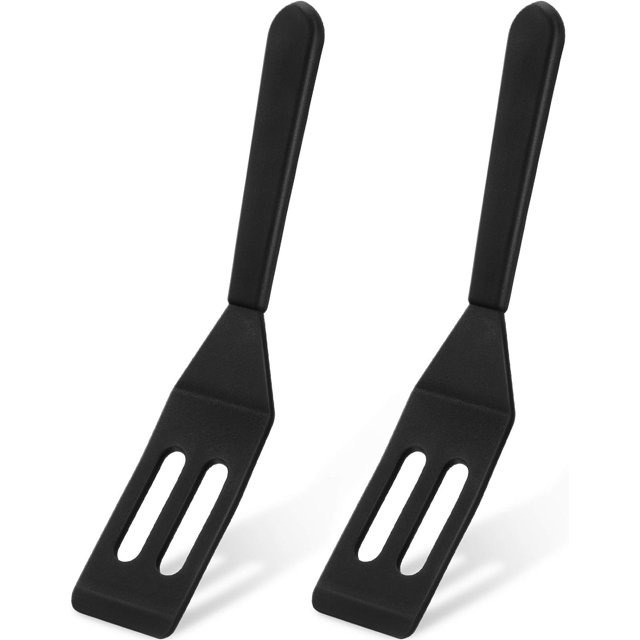 Mini espátula para servir, flexible, antiadherente, de silicona, resistente al calor, para galletas, con ranuras, para voltear huevos en una sartén pequeña, masa de galletas, limón cuadrado