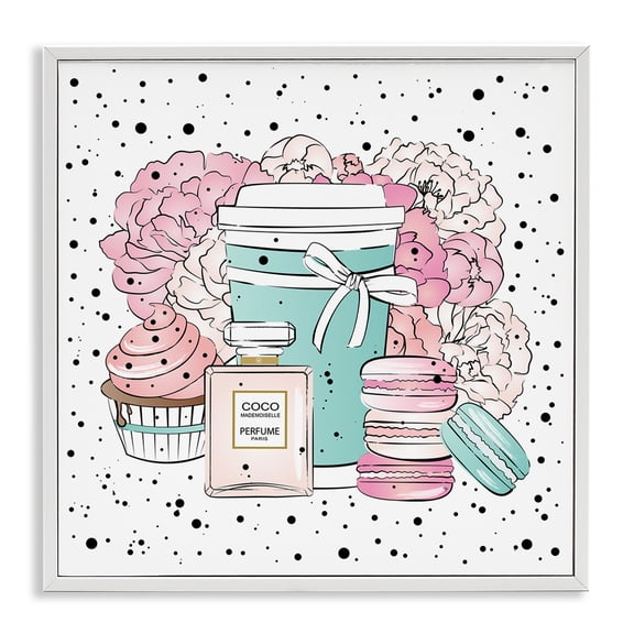 Stupell Industries Modern Modern Glam Desserts White Framed Giclee Art, 17 x 17, by Martina Pavlova