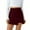 Wine, variant on Avrnliq High Waist Ribbed Wrap Mini Skirt for Women - Gray, 98% Cotton 2% Spandex with Built-in Lining, Casual Trendy Daily Wear,Size 2XL