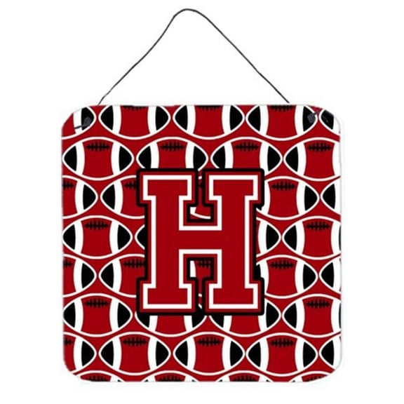 Letter H Football Red, Black & White Wall or Door Hanging Prints