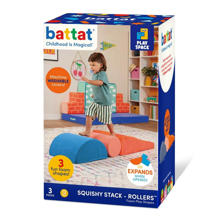Battat Squishy Stack Rollers Foam Multicolor Indoor Play Shapes
