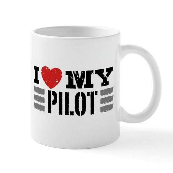 CafePress - I Love My Pilot Mug - 11 oz Ceramic Mug - Novelty Coffee Tea Cup