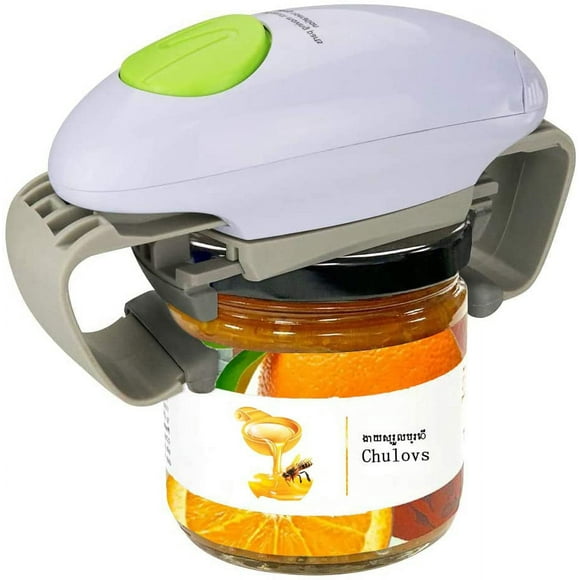 HISRFIO Ouvre-Pot Électrique - Solide et Robuste Gadget de Cuisine pour Sceller les Pots - Ouvre-Pot Automatique Mains Libres avec Moins d'Effort pour Ouvrir (Blanc)