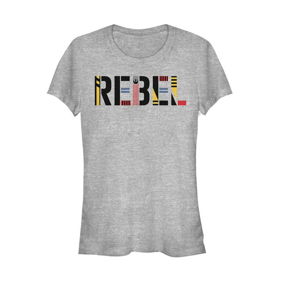 Junior's Star Wars: The Rise of Skywalker Rebel Text  Graphic Tee Athletic Heather X Large