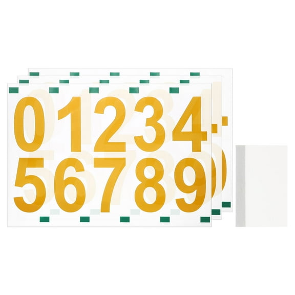 3 Sheets/30 Pack Mailbox Numbers for Outside, 2" 0-9 Vinyl Stickers, Gold