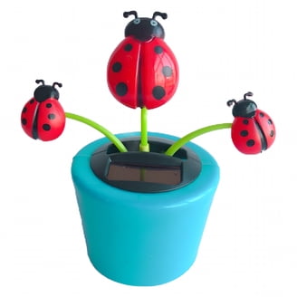 Sunflower Solar Dancing Insect for Car Decoration - Cute Flip Flap Swing Eco-Friendly Bobblehead Flowers in Colorful Pots