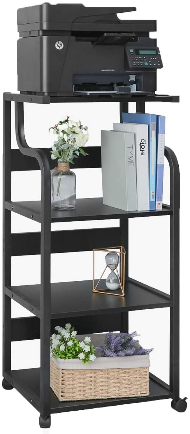 Arlopu 4 Tier Mobile Printer Stand with Wheels, Home Office Printer