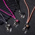 thumbnail image 3 of Paquete de 4 collares de cristal (negro, gris, dorado champán, rosa) con soporte para insignia y llavero retráctil, cordón de cuentas de cristal, cordón para tarjetero de identificación JM, 3 of 5