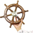 thumbnail image 2 of Nagina International 18" Premium Nautical Ship Wheel With Attractive Brass Work | Authentic Rosewood Quality & Craftsmanship | Pirate's Boat Wheel For Decor, 2 of 6