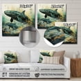 thumbnail image 4 of Designart "Grey Blue Marine Animals Whales" Animals Metal Wall Art Prints, 4 of 5