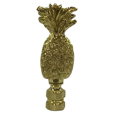 Smooth Pineapple Finials - Royal Designs Trendy Resort Pineapple Lamp Finial for Lamp Shade- Polished Brass