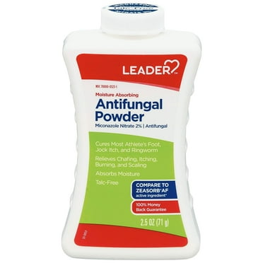 Leader Athlete's Foot Antifungal Powder, Moisture Absorbing, Talc-Free, Antifungal Powder for Skin Folds, 2.5 oz, Compare to Zeasorb, Pack of 1
