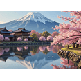 thumbnail image 4 of Japanese Style Landscape Backdrop with Mount Fuji Cherry Blossoms and Pavilions Banner Party Decorations Photography Props Event Decors Festival Backgrounds, 4 of 8