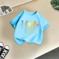 thumbnail image 5 of Tisuna Girls Shirts Child Heart Print Short Sleeve Crew Neck Tops Beauty Casual Summer Kids Daily Wear Blue Size 10-12 Years, 5 of 5