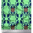thumbnail image 1 of Soimoi Rayon Fabric Floral & Filigree Damask Printed Fabric 1 Yard 42 Inch Wide, 1 of 3