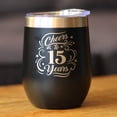 thumbnail image 2 of Bevvee Insulated Wine Tumbler 12 oz Cheers 15 Years Gifts for 15th Anniversary Celebrations Tumblers, 2 of 4