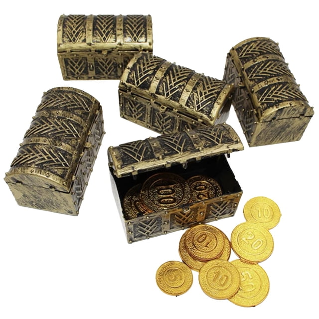 Harpily Event Party Decor Mini Chests 1pcs Vintage Jewelery Box Games Toy Set For Children Play Decor Store Gold Gems