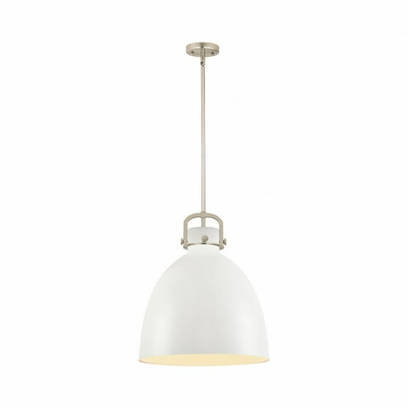 410-1SL-SN-M412-16W Innovations Lighting Newton Bell - 1 Light Pendant In Industrial Style-21.63 Inches Tall and 16 Inches Wide-Satin Nickel