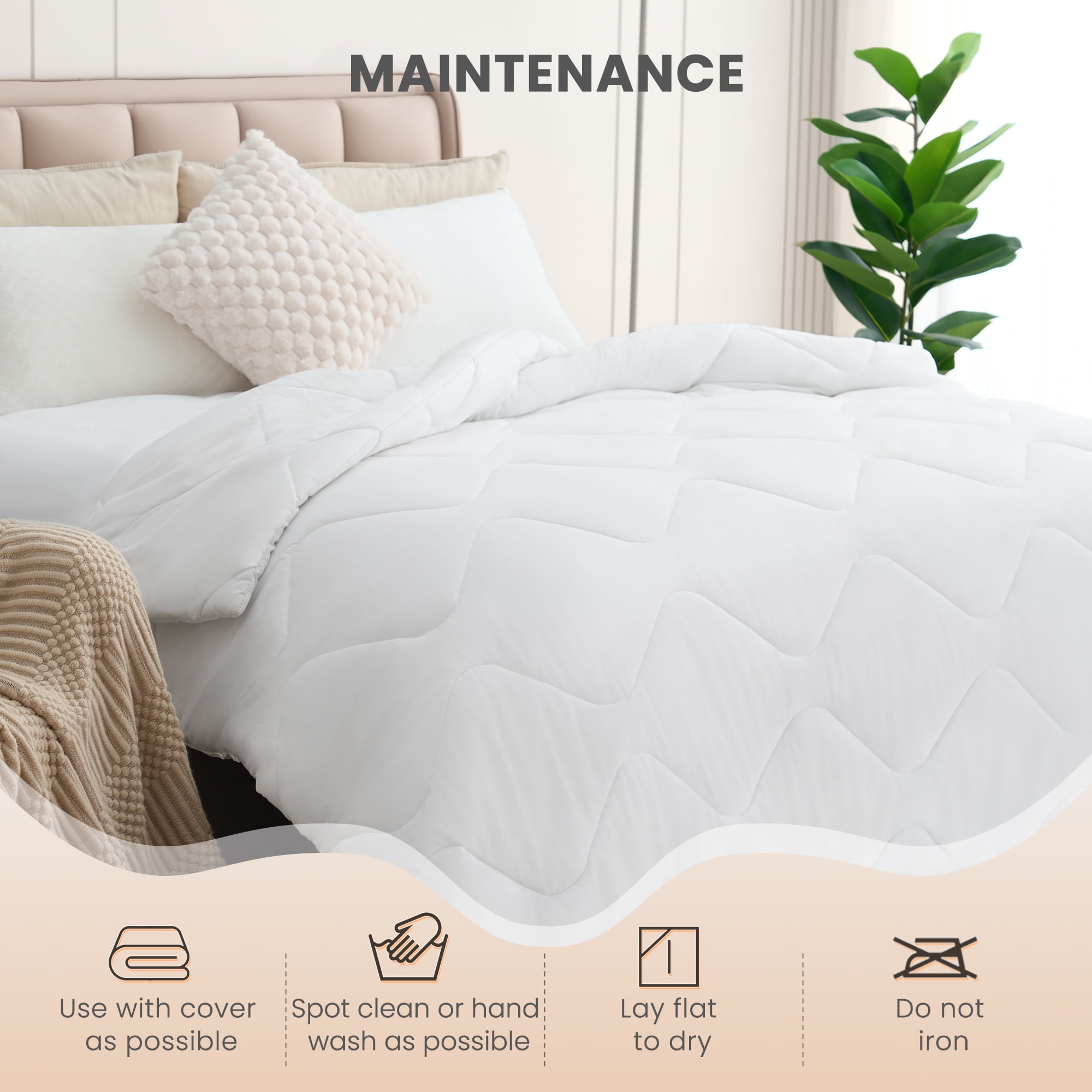 MARNUR All-Season Comforter Duvet Insert, Breathable Cooling Quilted Down Alternative, Fluffy Soft Luxury Hotel Style, Machine Washable, Full Size 82"x86"