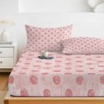 thumbnail image 6 of King Size Fitted Sheet Set - Polka Dot 3 Piece Bedding Sets 16" Deep Pocket Fitted Sheet with 2 Pillowcases, Pink Modern Geometric Vintage Spots Brushed Microfiber Hotel Luxury Bed Sheets, 6 of 9