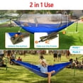 thumbnail image 3 of IC ICLOVER Double 2 Person Outdoor Garden Hammock, Portable Nylon Fabric Parachute Multifunctional Lightweight Hammocks with 2 Hanging Ropes & Carabiner for Backpacking Travel Beach Yard - Blue, 3 of 9
