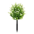 thumbnail image 2 of Arreglo floral artificial de camelia y plantas verdes: simulación primaveral realista para la decoración del hogar, centro de mesa floral artificial que no necesita riego para la sala de estar, la, 2 of 6