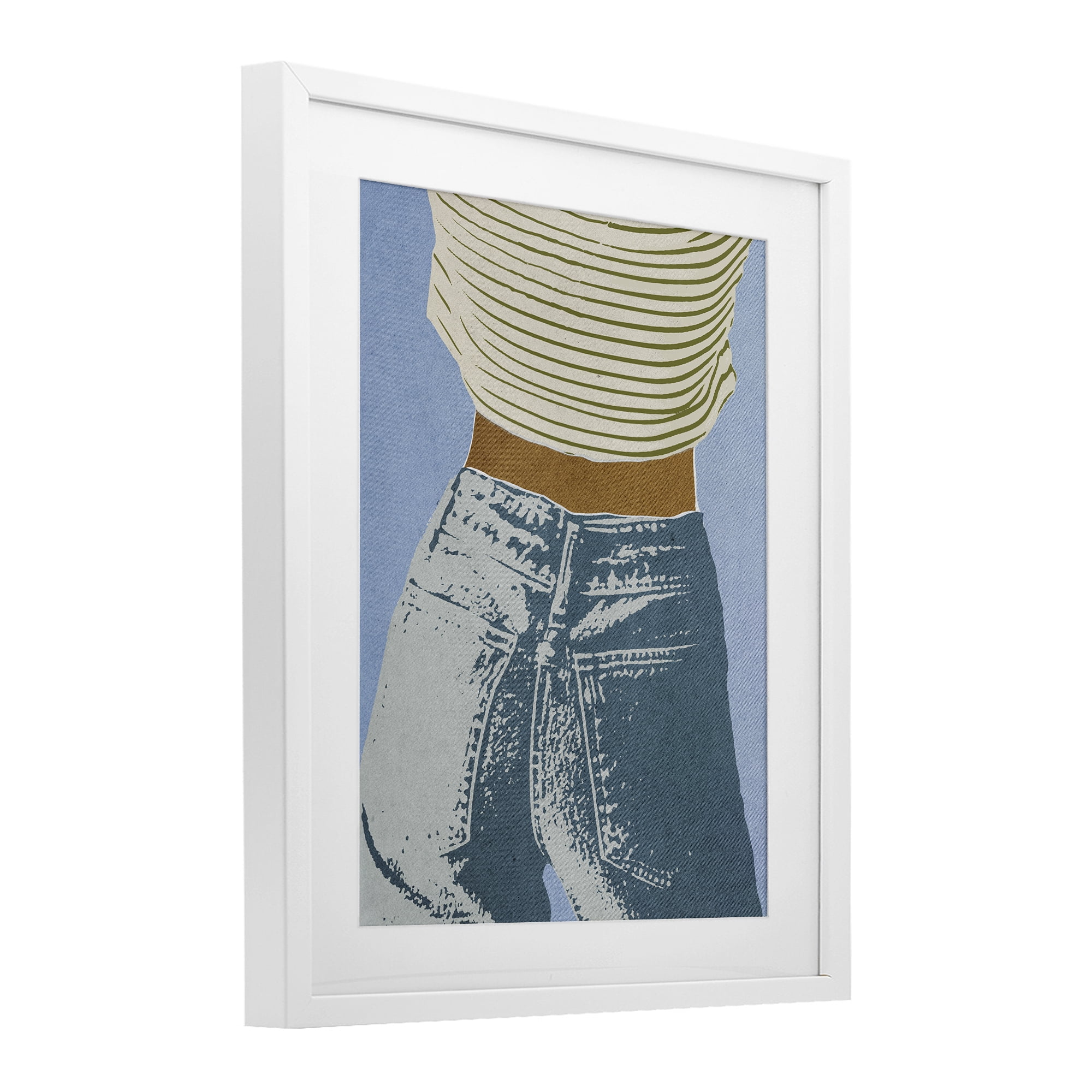 Stupell Industries Vintage Jeans & Tee White Framed Print Under Glass, design by Victoria Barnes