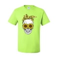 thumbnail image 2 of Skull Sunflower Skeleton Bandana Inspirational/Christian Men's Graphic T-Shirt, Safety Green, 4XL, 2 of 3
