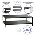 thumbnail image 3 of Flash Furniture Brock Outdoor 2 Tier Patio Coffee Table Commercial Grade Black Coffee Table for Deck, Porch, or Poolside-Steel Square Leg Frame, 3 of 11