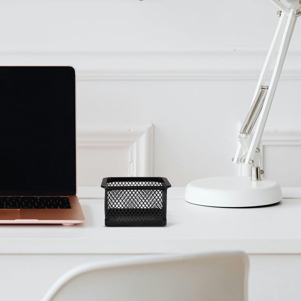 BESTYASH 4Ud Organizador De Clips De Papel En Malla Negro Para Escritorio Oficina Guarda Suministros Con Estilo