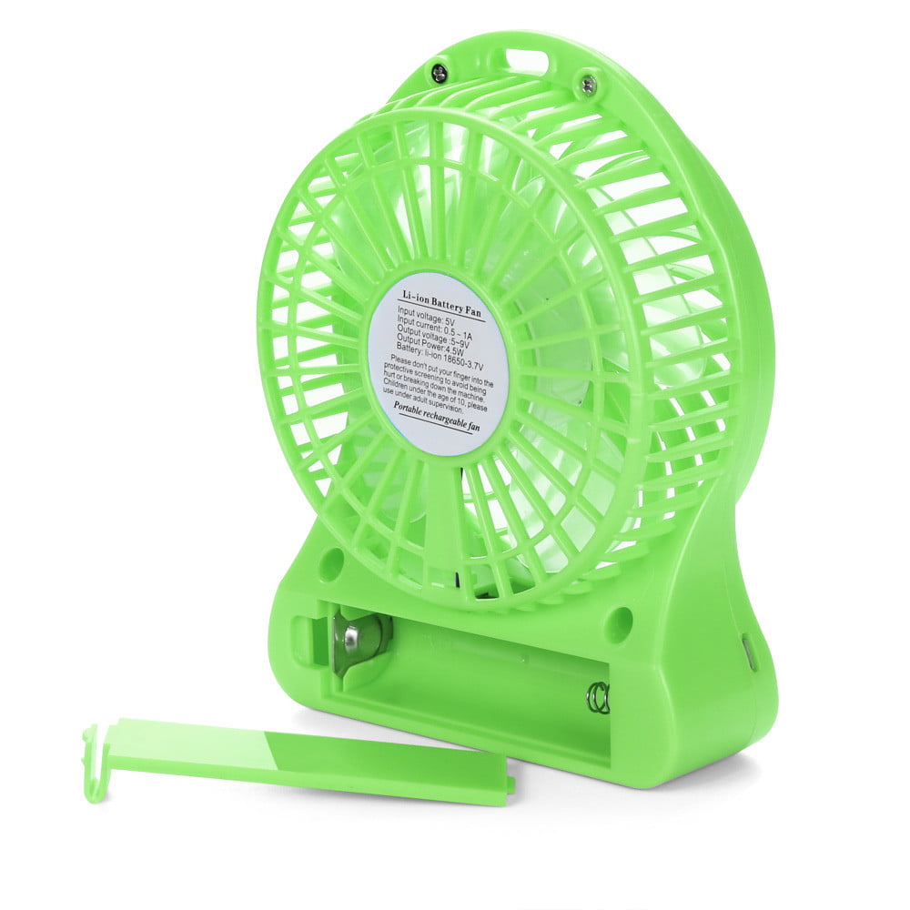 Portable Rechargeable LED Light Fan Air Cooler Mini Desk USB 18650 Battery Fan 