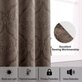 thumbnail image 7 of JIUZHEN Ombre Blackout Curtains - Grommet Top Gradient Damask Pattern Thermal Insulated Drapes for Living Room and Bedroom, Set of 2 Panels, 52 x 63 Inch Length, Brown, 7 of 7