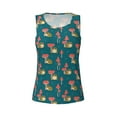 thumbnail image 4 of Xecao Frog and Mushrooms print women's scoop neck, loose-fit workout tank tops for the gym., 4 of 9