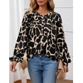 thumbnail image 2 of Camisa PRETTYGARDEN Floral Oversize Negra con Botones M, 2 of 8