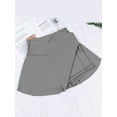 thumbnail image 6 of Gustave Women's Tennis Skirt with Shorts Pocket Crossover High Waisted Quick Dry Athletic Skorts Skirts Casual Pleated Golf Skirts for Workout Running Pickleball - Gray, XL, 6 of 7