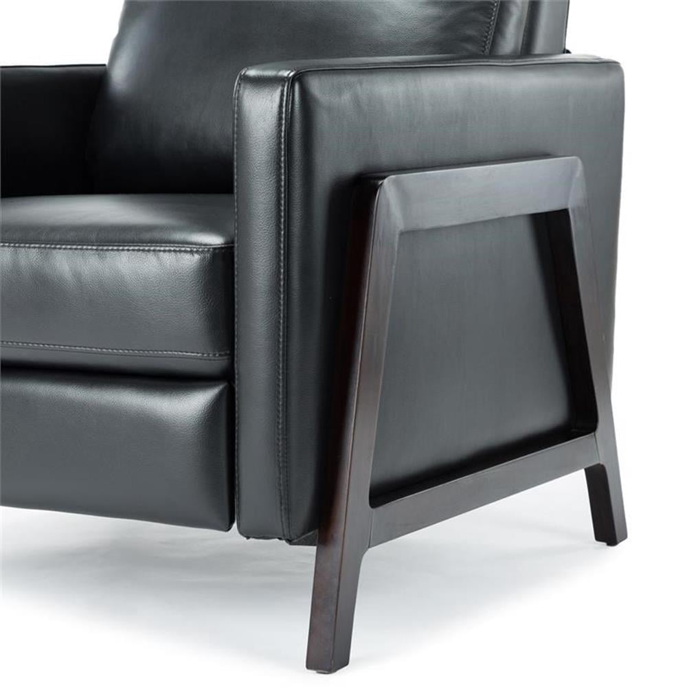 Comfort Pointe Maxton Black Faux Leather Manual Push Back Recliner