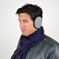 thumbnail image 3 of Solid Color Fleece Unisex Winter Scarf (Navy), 3 of 7