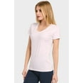 thumbnail image 3 of Women's Classic Fit Cotton V-Neck T-Shirt, 2 Pack L, White, 3 of 3