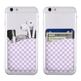 thumbnail image 3 of YFYANG Universal Adhesive Cell Phone Card Holder, Purple Vintage Plaid Texture Leather Cell Phone Wallet Sticker, 3 of 6