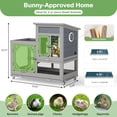 thumbnail image 6 of COZIWOW Wooden Rabbit Hutch on Wheels 2-Tier Indoor Bunny Cage Cleaning Trays and Run Gray, 6 of 17